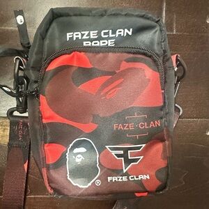 Bape Red and Black Camo Messenger Bag